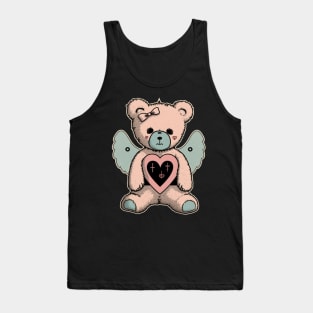 Gothic Sad Bear Creepy Spooky Kawaii Bear Tank Top